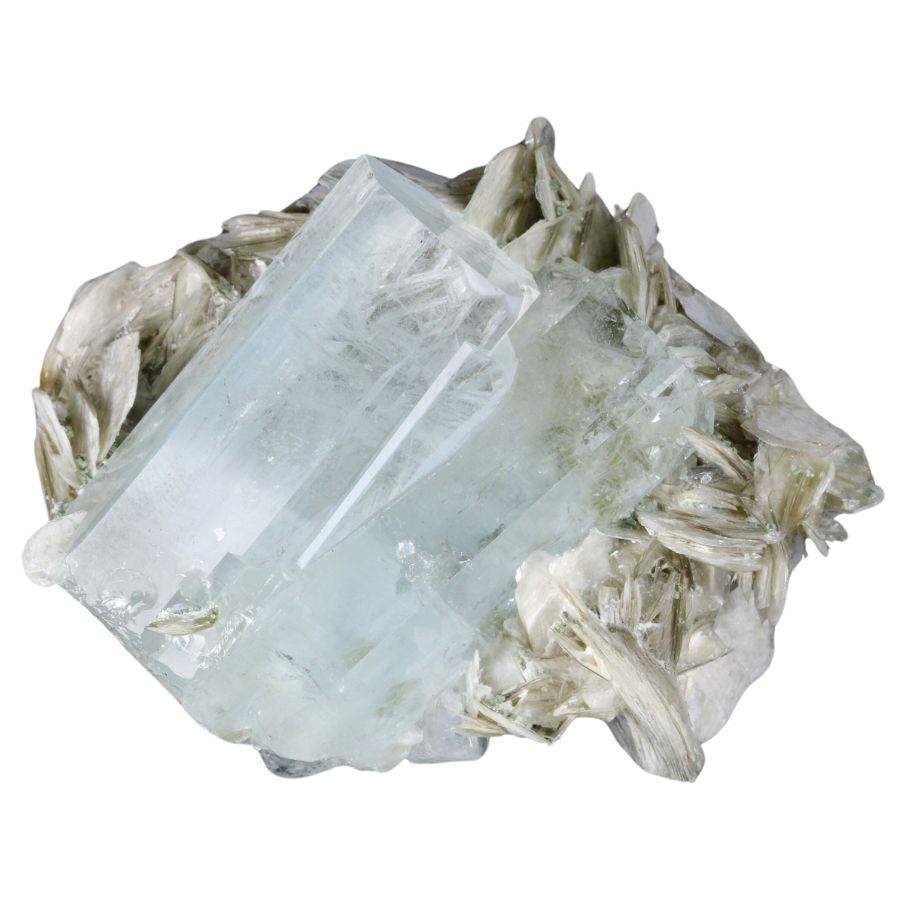 translucent pale blue aquamarine crystal