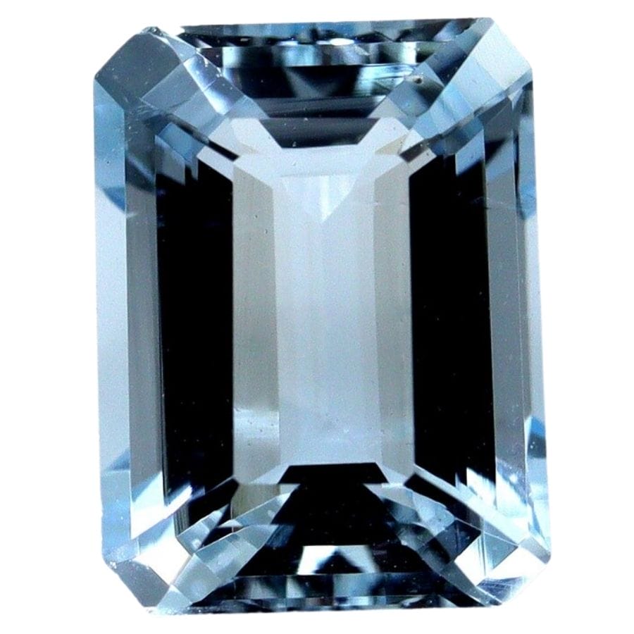 sky-blue emerald cut aquamarine