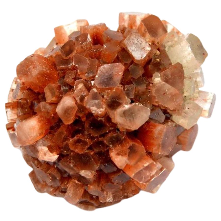 rough red aragonite crystals