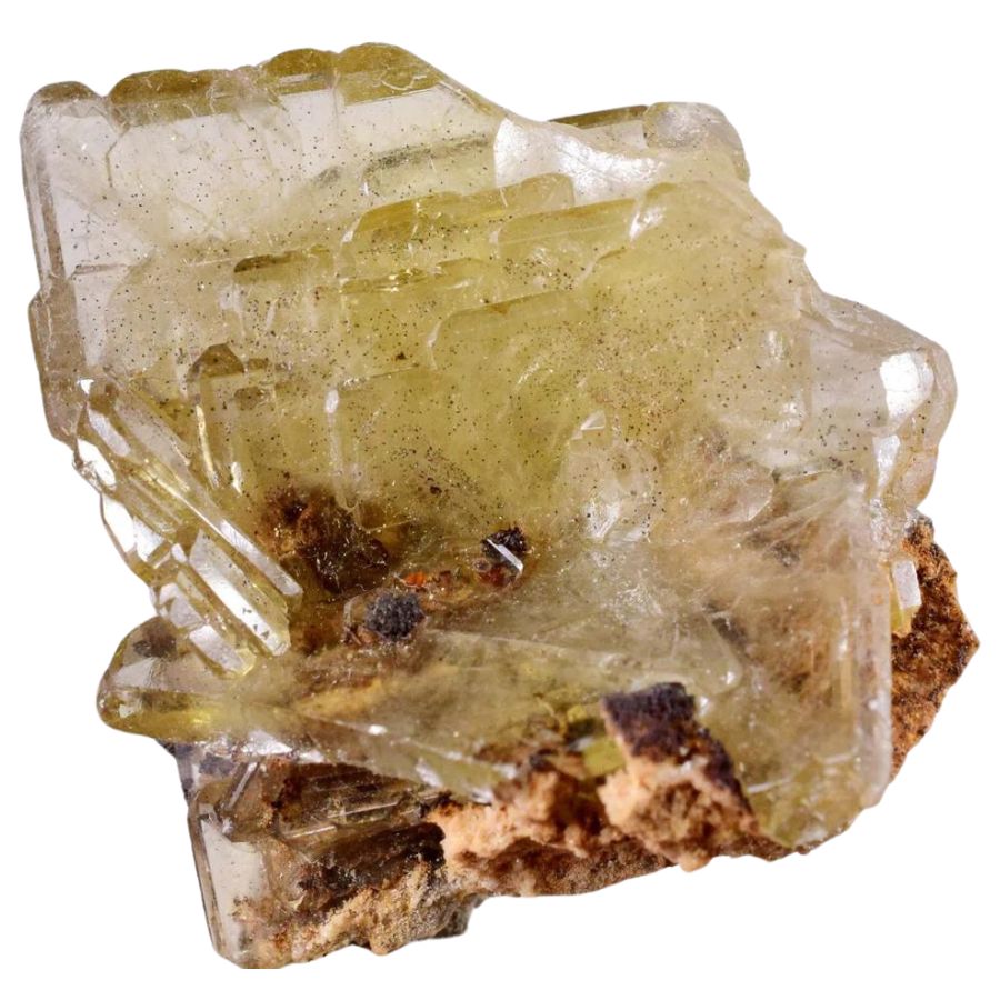 translucent pale yellow barite crystals
