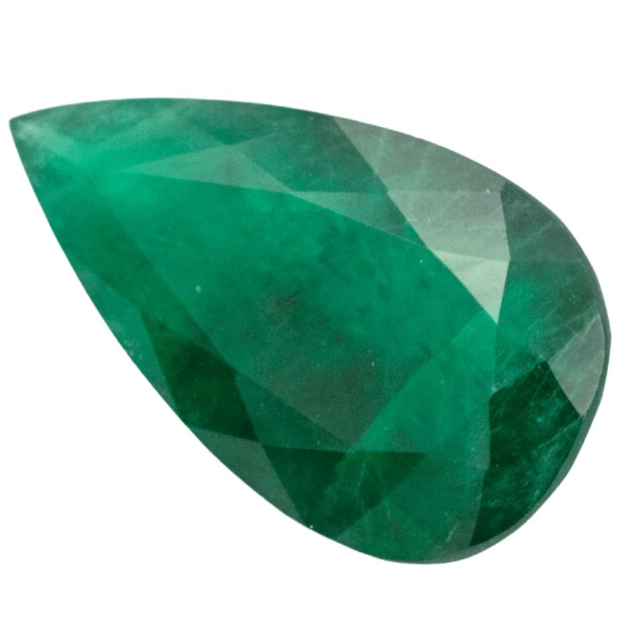 pear cut deep green Brazilian emerald