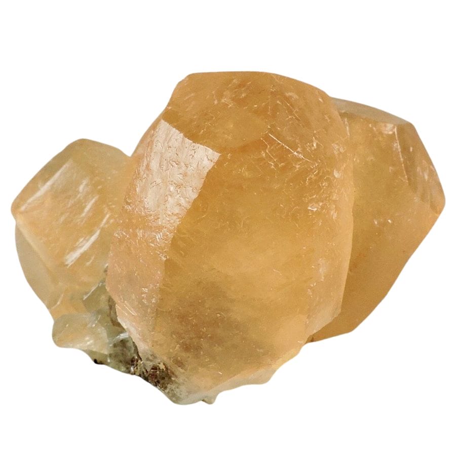 translucent orange calcite crystals