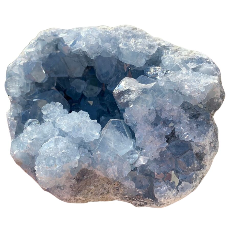 blue celestine crystal geode