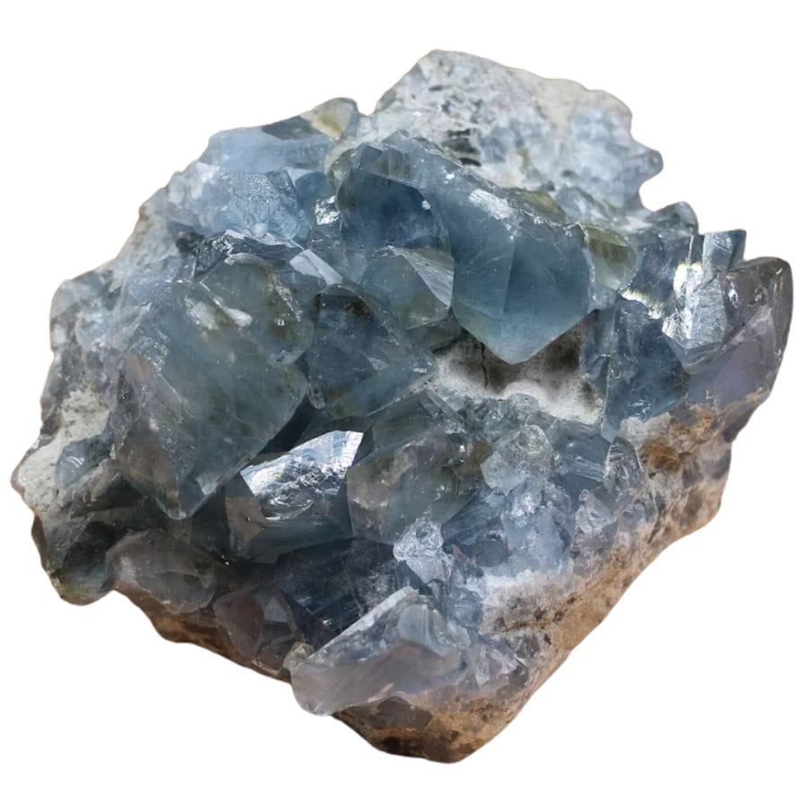 rough blue celestine crystals