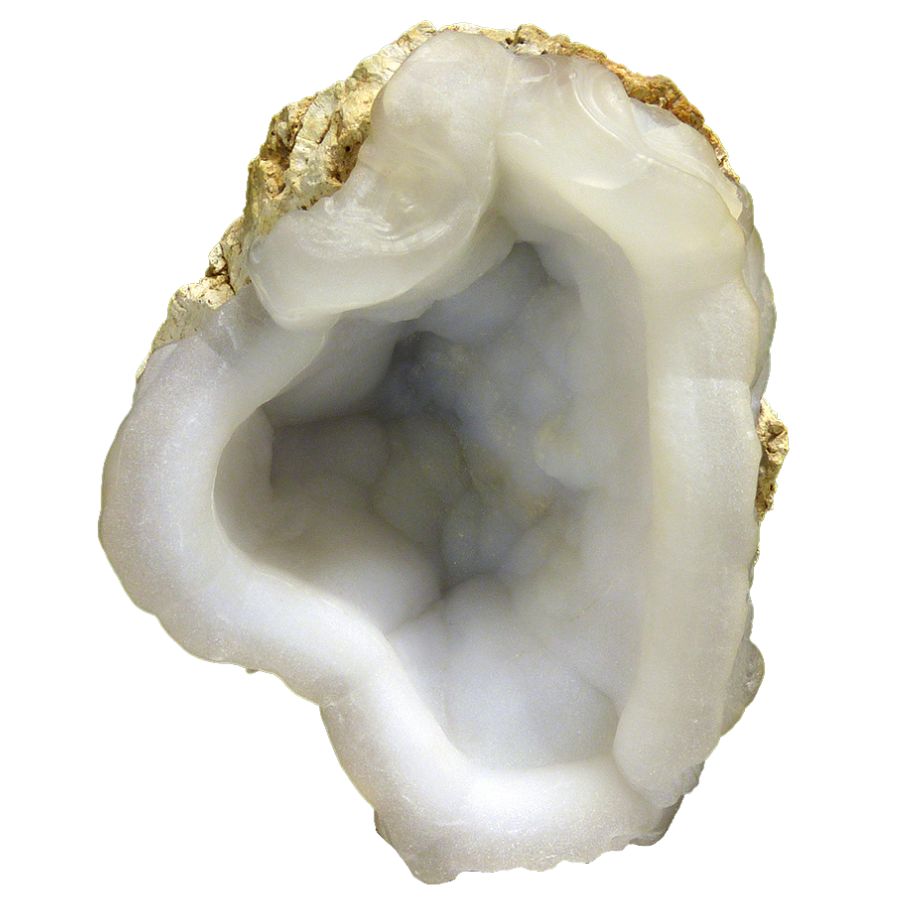 white chalcedony geode