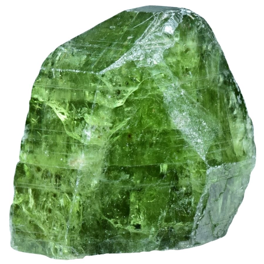 rough green diopside crystal