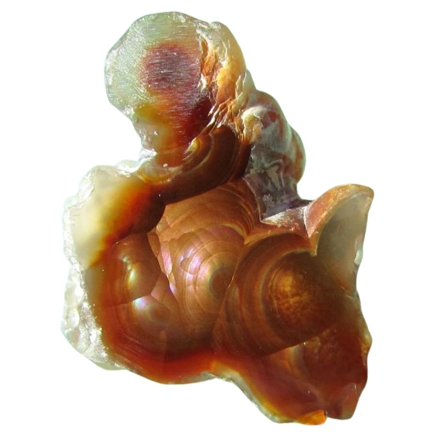 rough red-orange fire agate crystal
