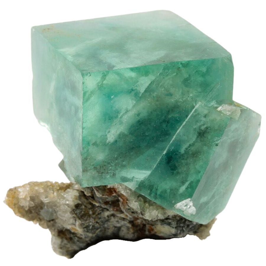 cubic bright green fluorite crystals