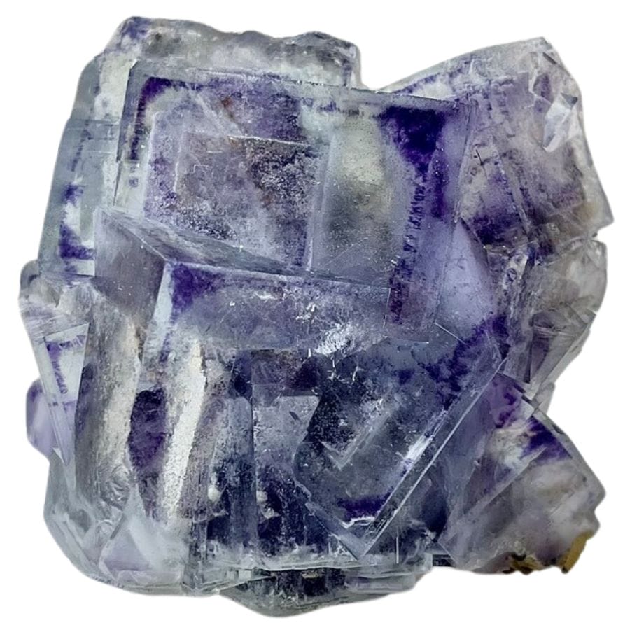 translucent blue fluorite crystal cluster