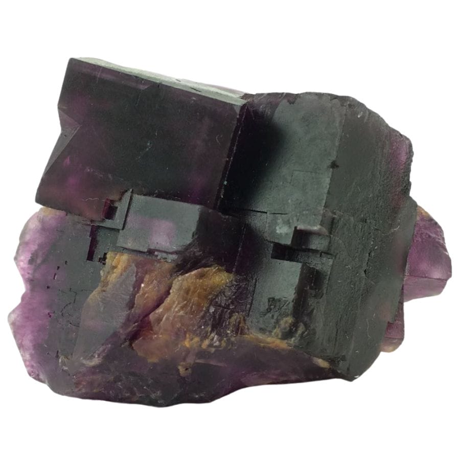 deep purple cubic fluorite crystals