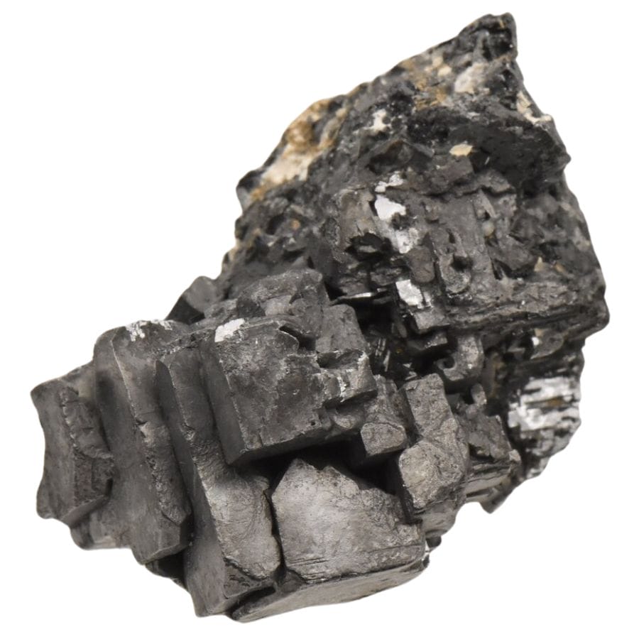 metallic gray galena crystal cluster