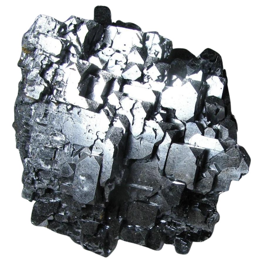 metallic gray galena crystals