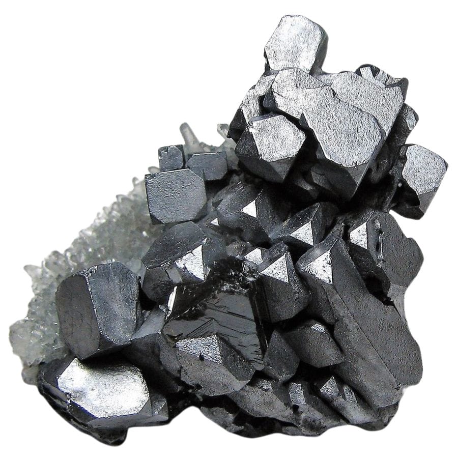 metallic gray galena crystals