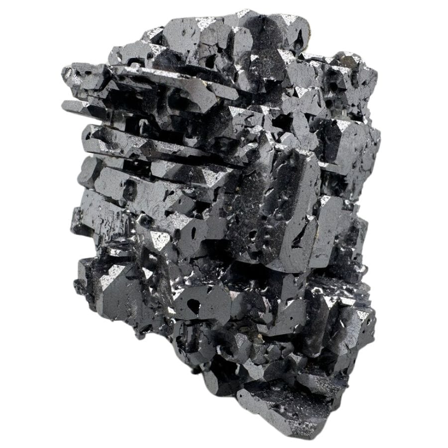 cubic metallic gray galena crystal cluster