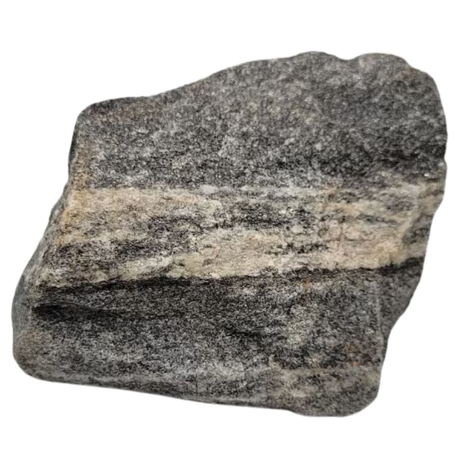 gray granite rock with a white band