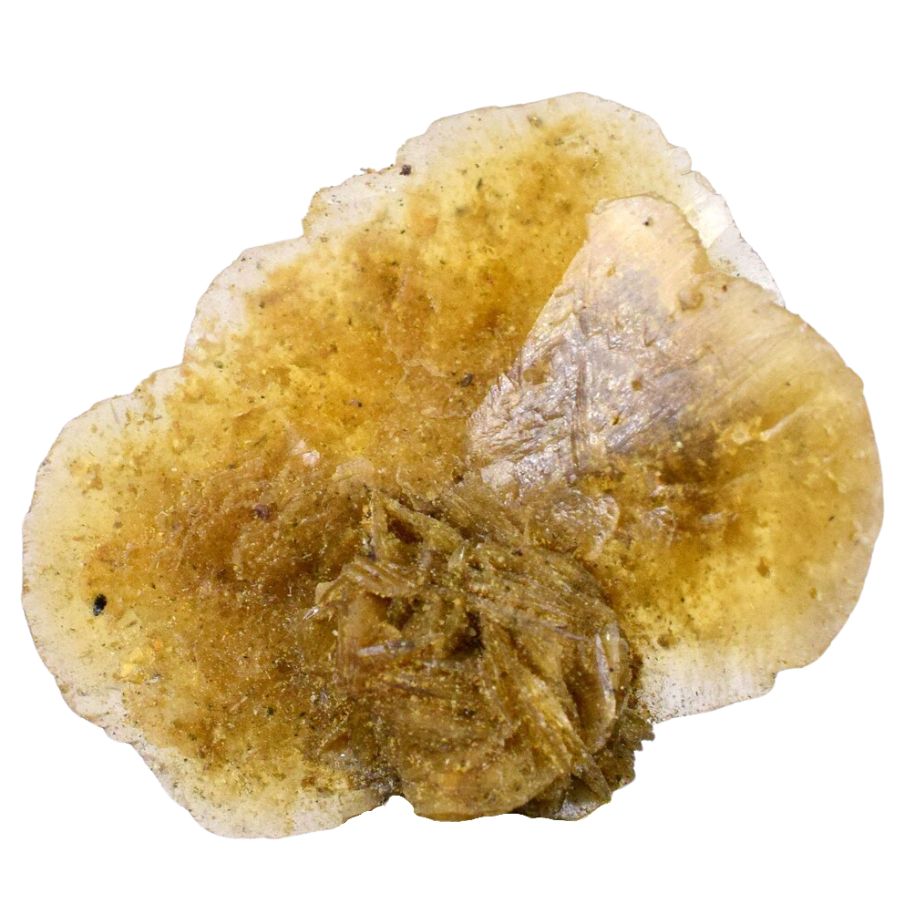 translucent yellow gypsum crystal cluster