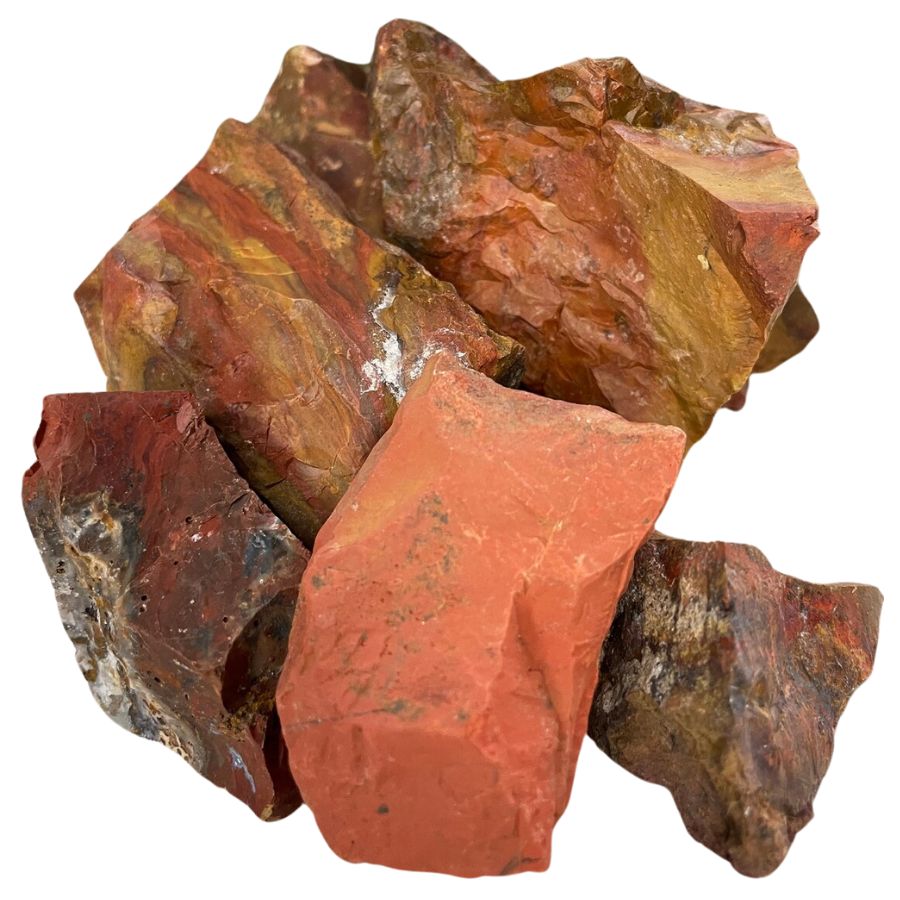 several rough red jasper chunks