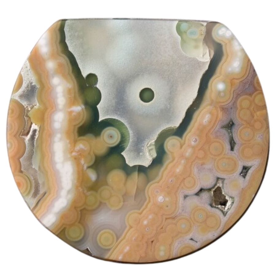 peach and white jasper cabochon