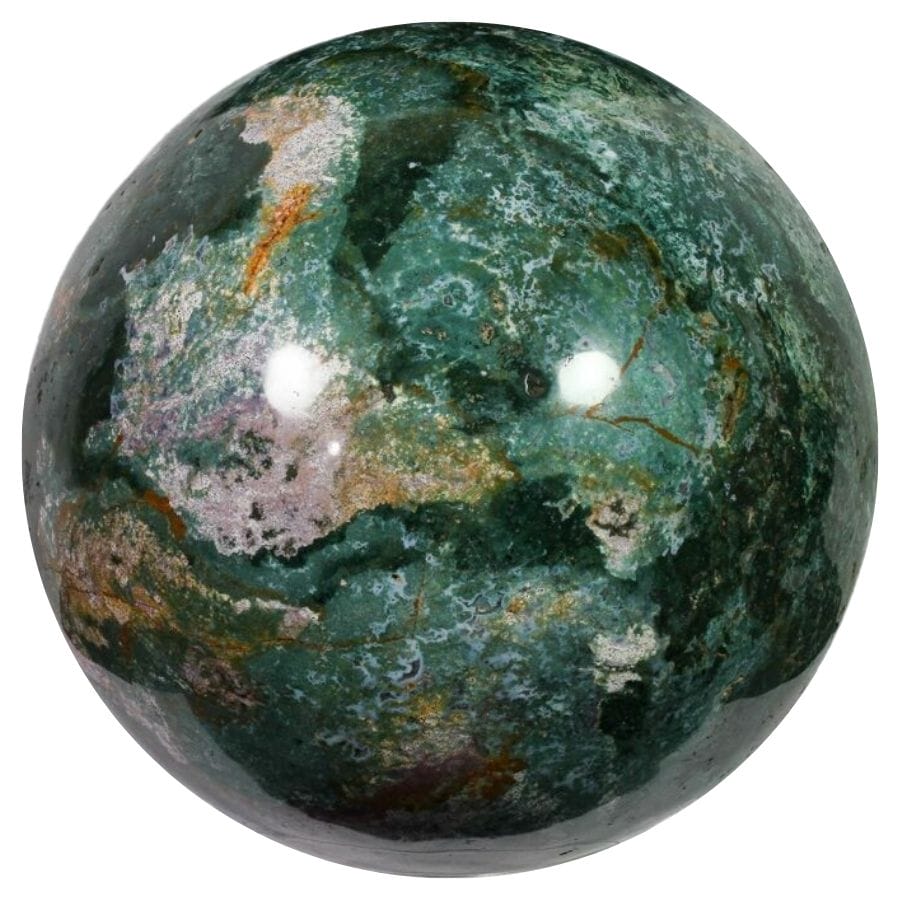 green patterned jasper sphere