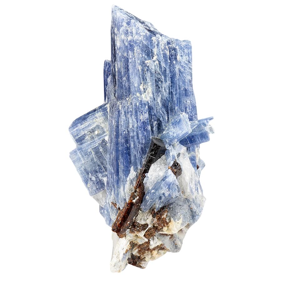raw blue kyanite crystal cluster