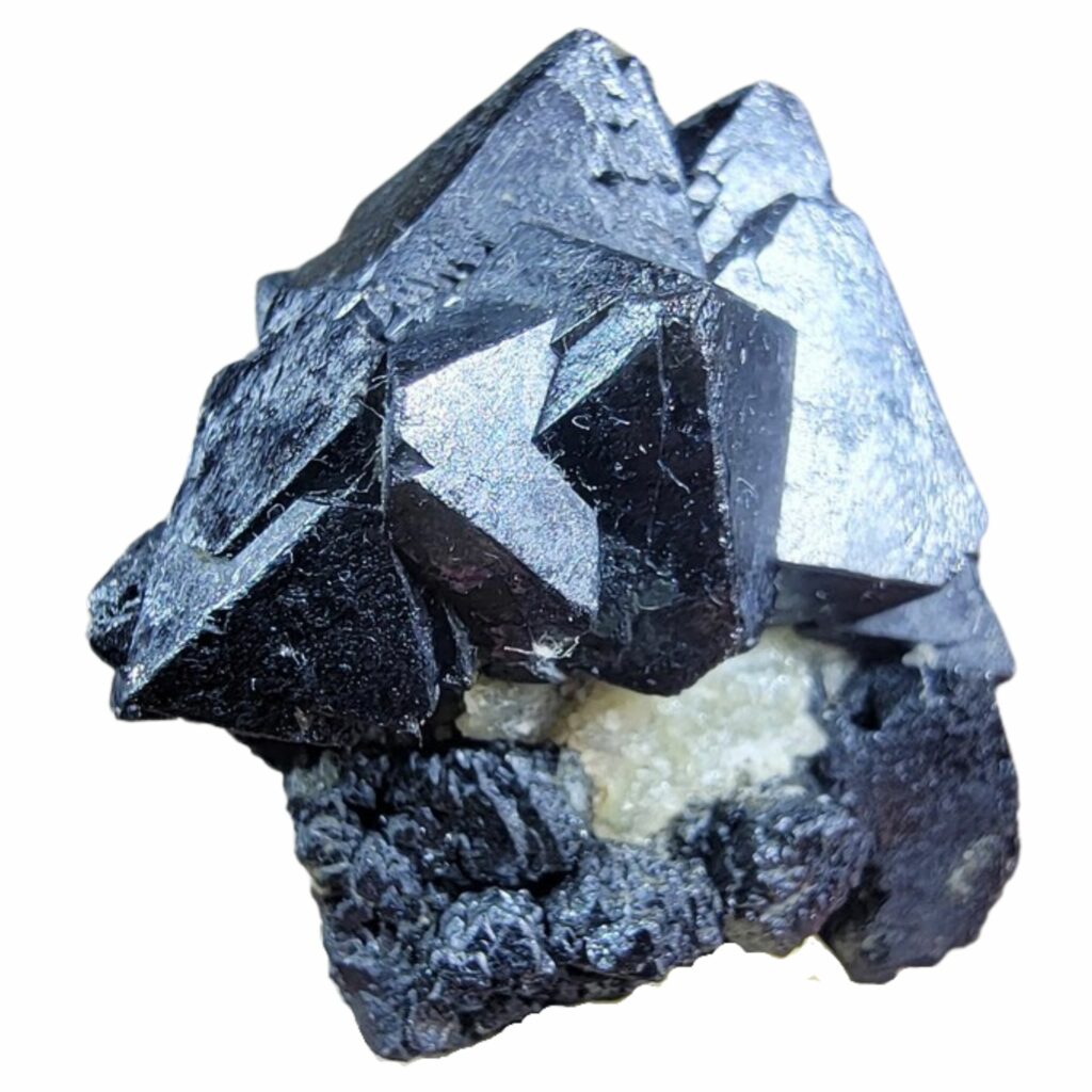 gray pyramid shaped magnetite crystal