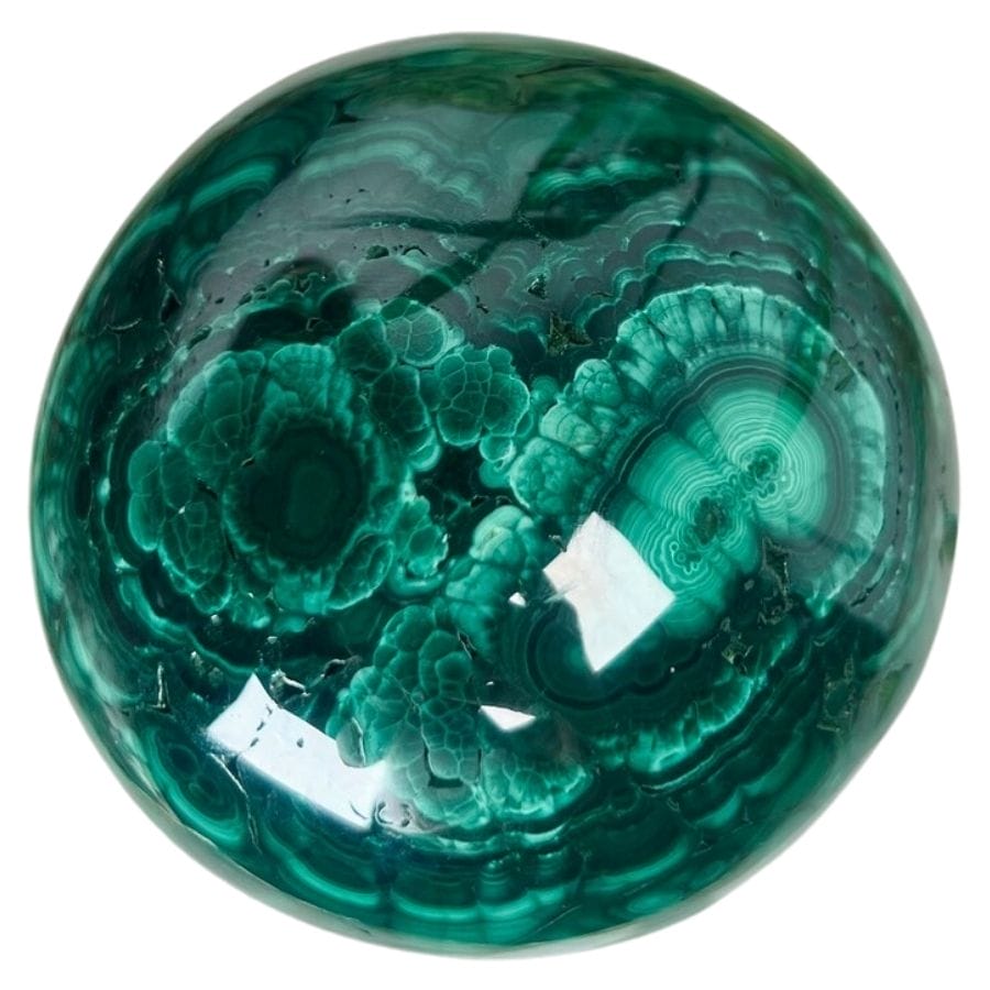 green banded malachite sphere
