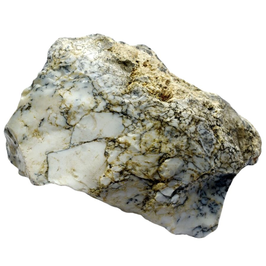 rough white moss opal