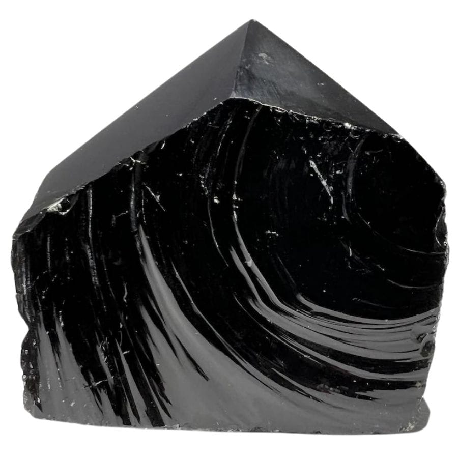 black obsidian with sharpened point