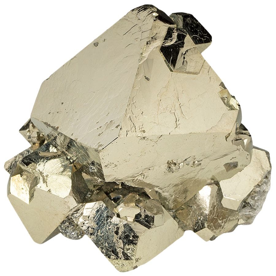 golden octahedral pyrite crystal