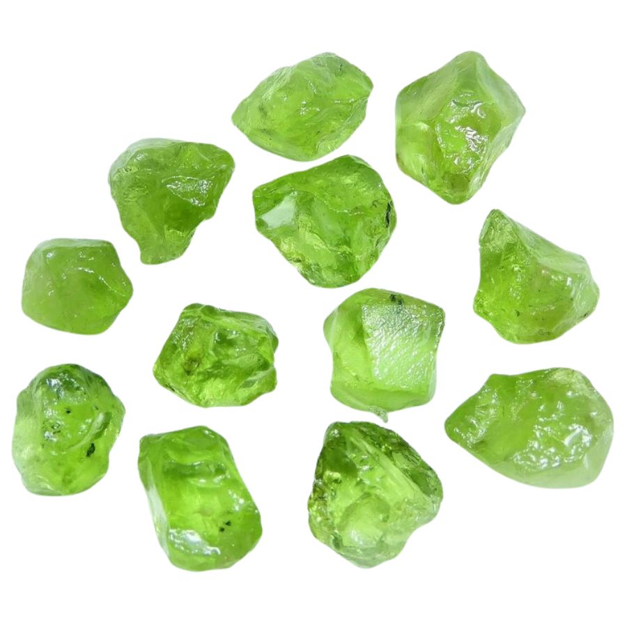 bright green olivine (peridot) pieces