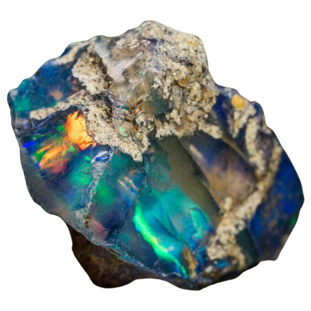 rough opal with play-of-color