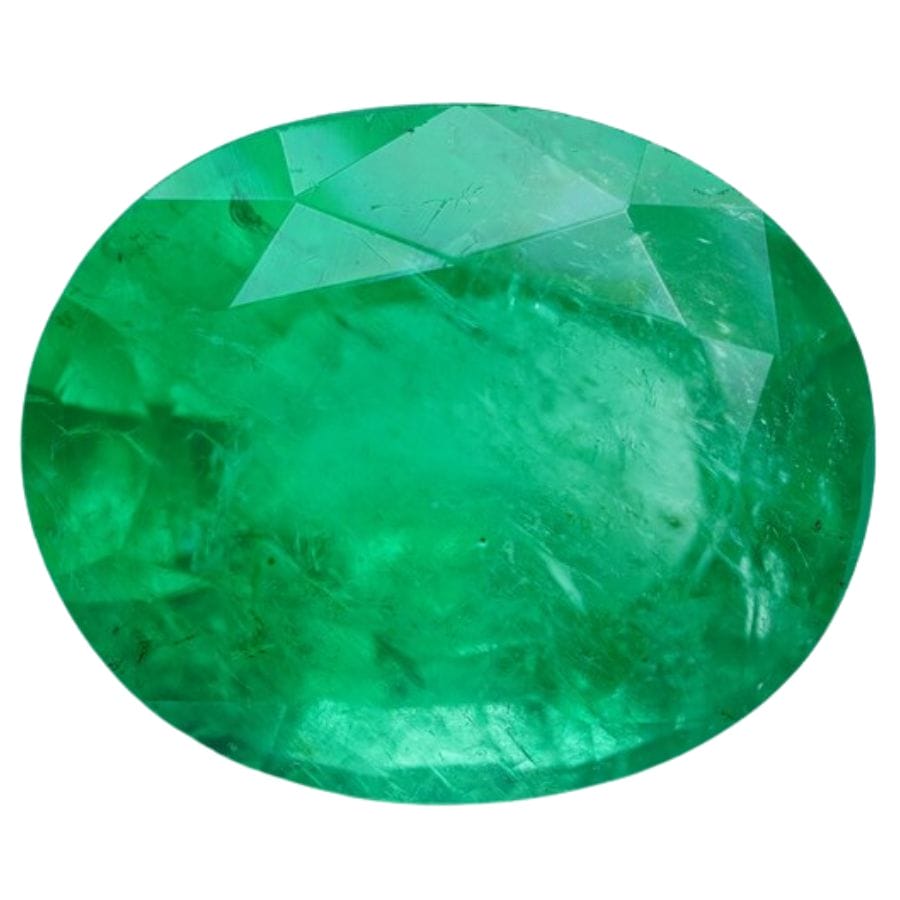 green oval cut Panjshir emerald