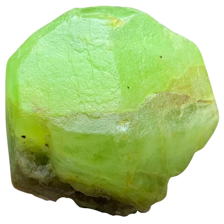 rough lime green peridot crystal