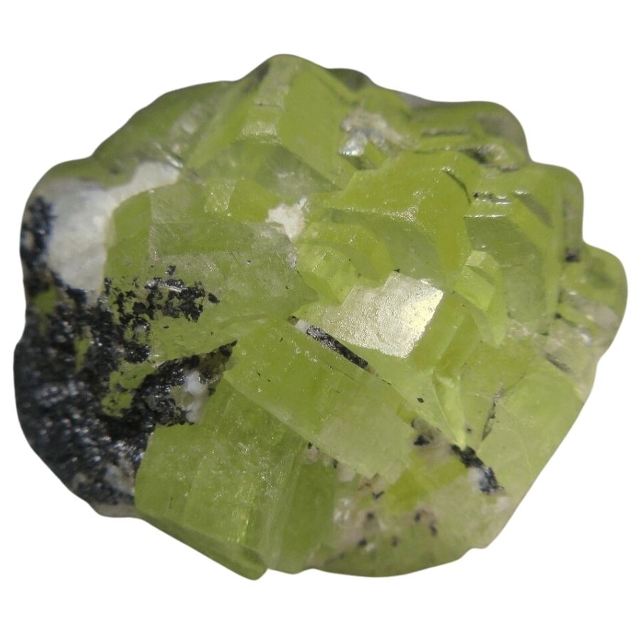 rough lime green prehnite crystal
