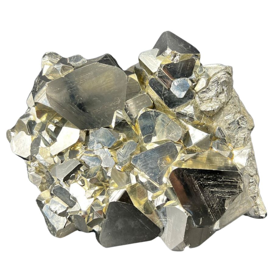 golden cubic pyrite crystal cluster