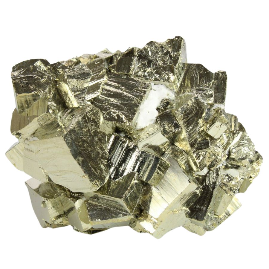 golden pyrite crystal cluster