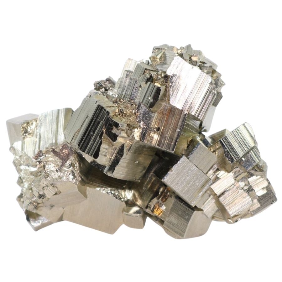 cubic golden pyrite crystal cluster