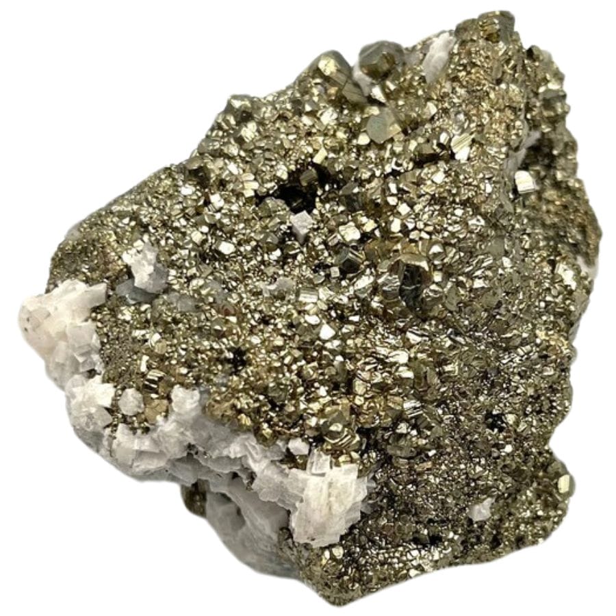 golden pyrite druzy on a rock