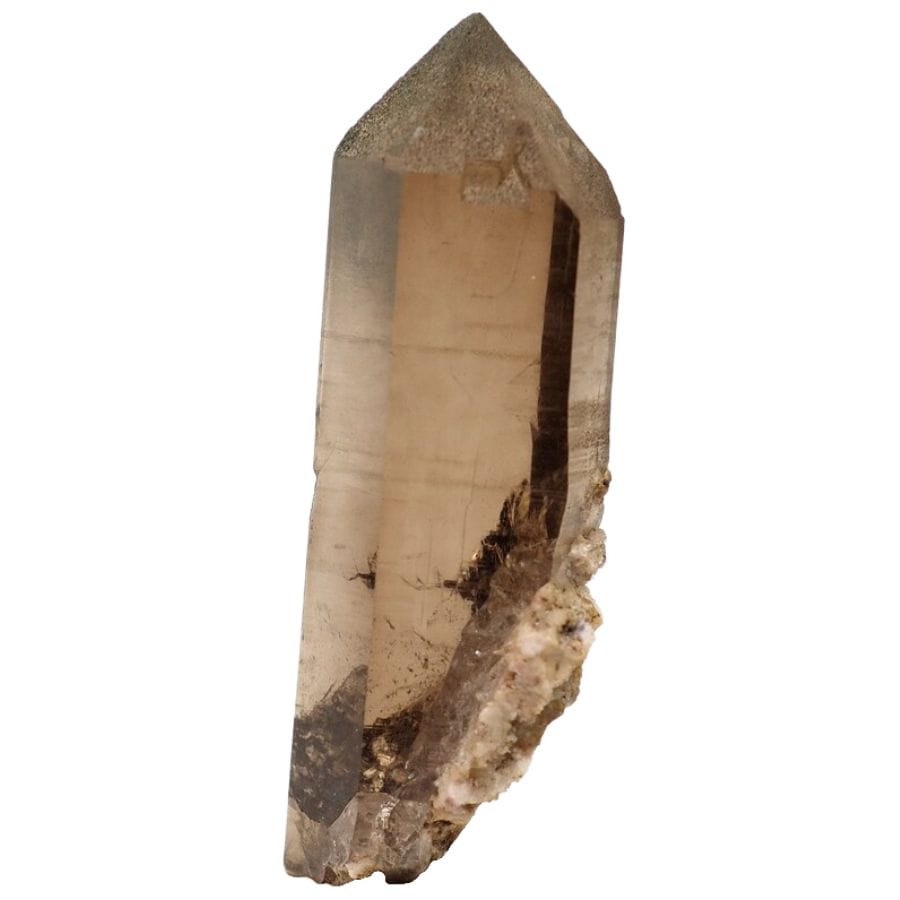 translucent brown smoky quartz crystal