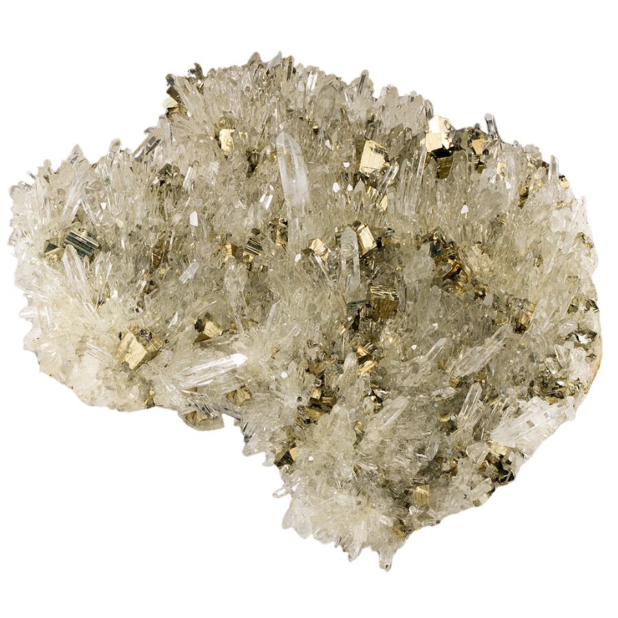 clear quartz crystals with pyrite