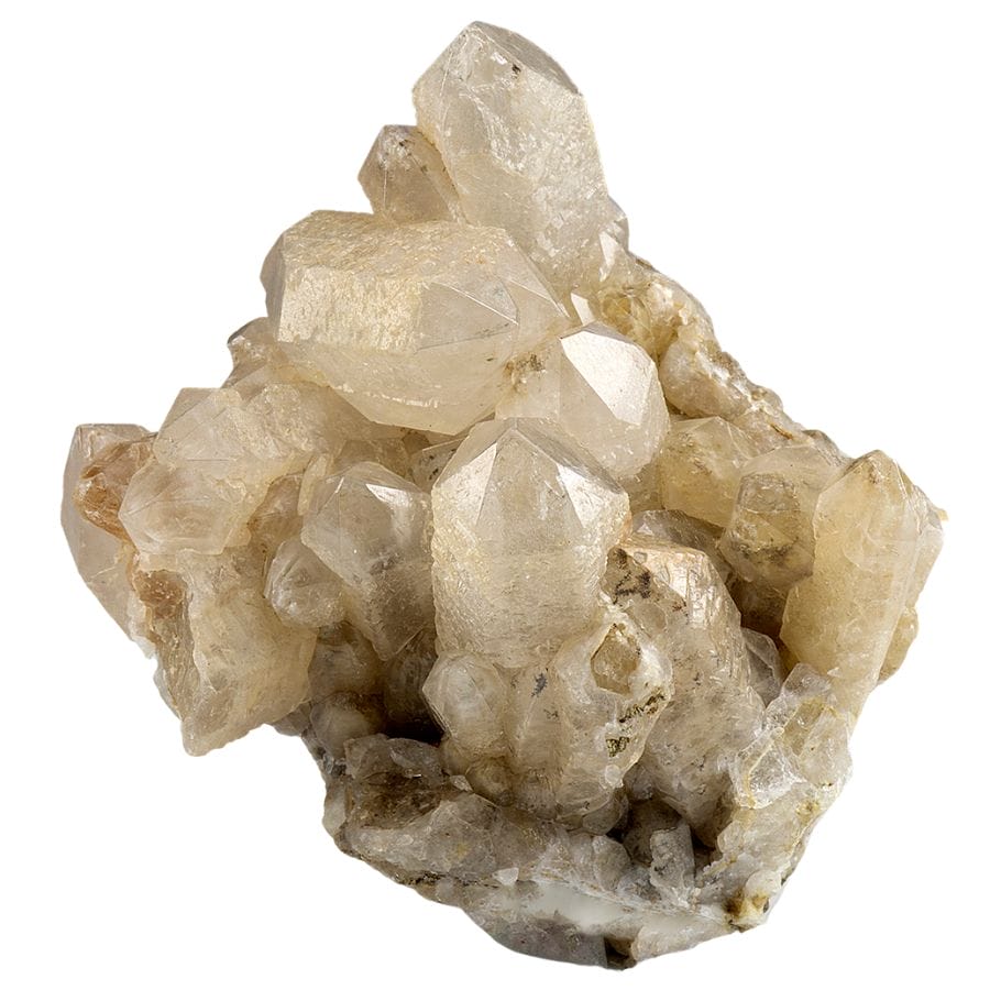translucent white quartz crystal cluster