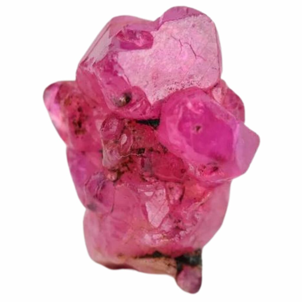 rough pinkish red ruby crystal