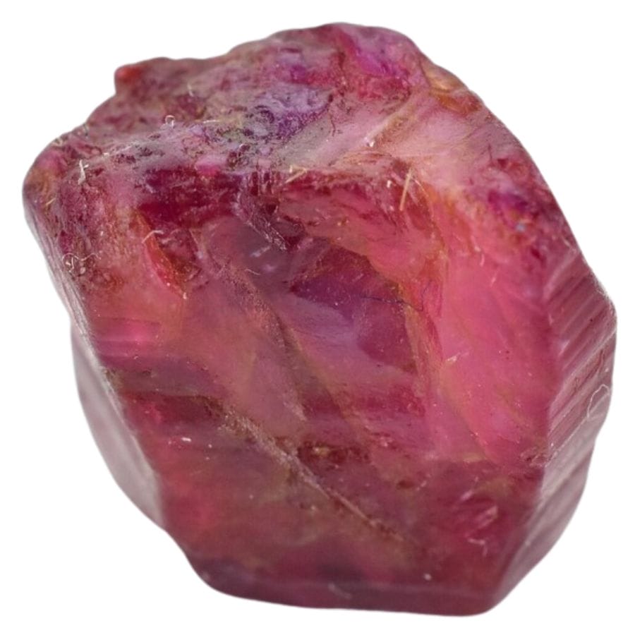 rough bright red ruby crystal