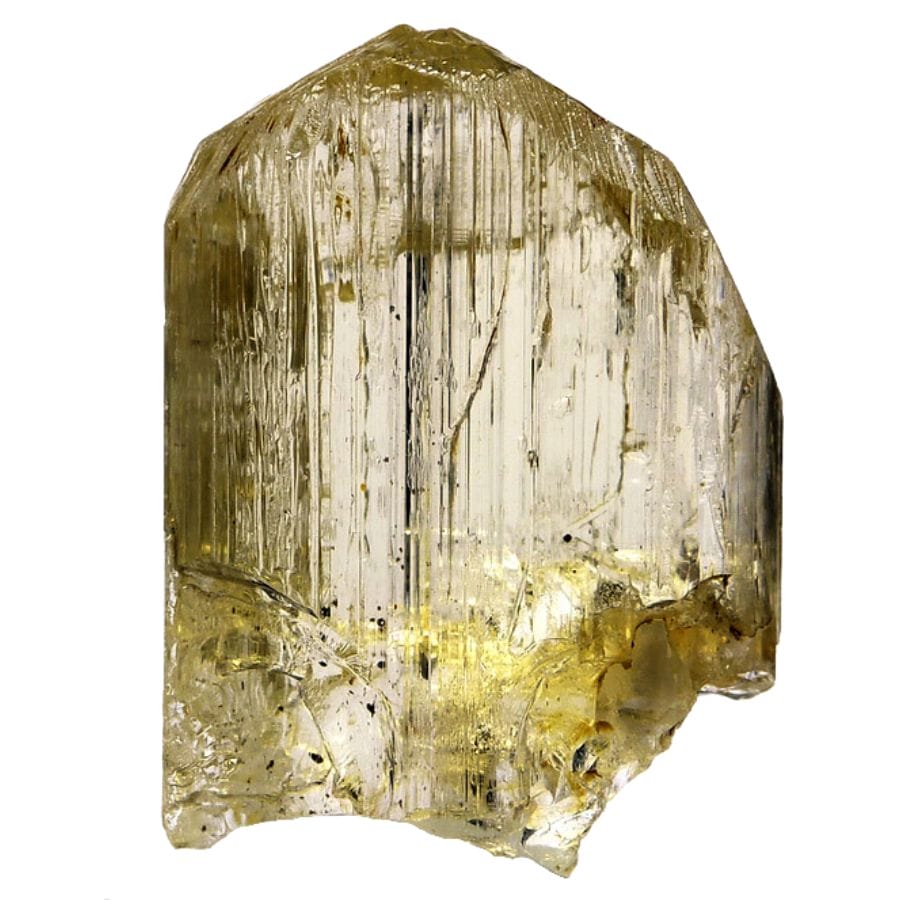 pale yellow transparent scapolite crystal