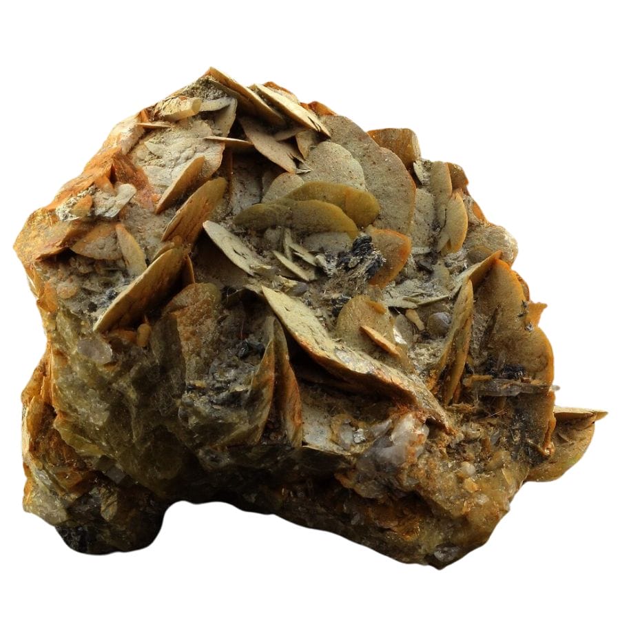 brown siderite crystals on a rock
