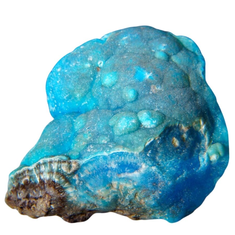 bright blue botryoidal smithsonite crystal