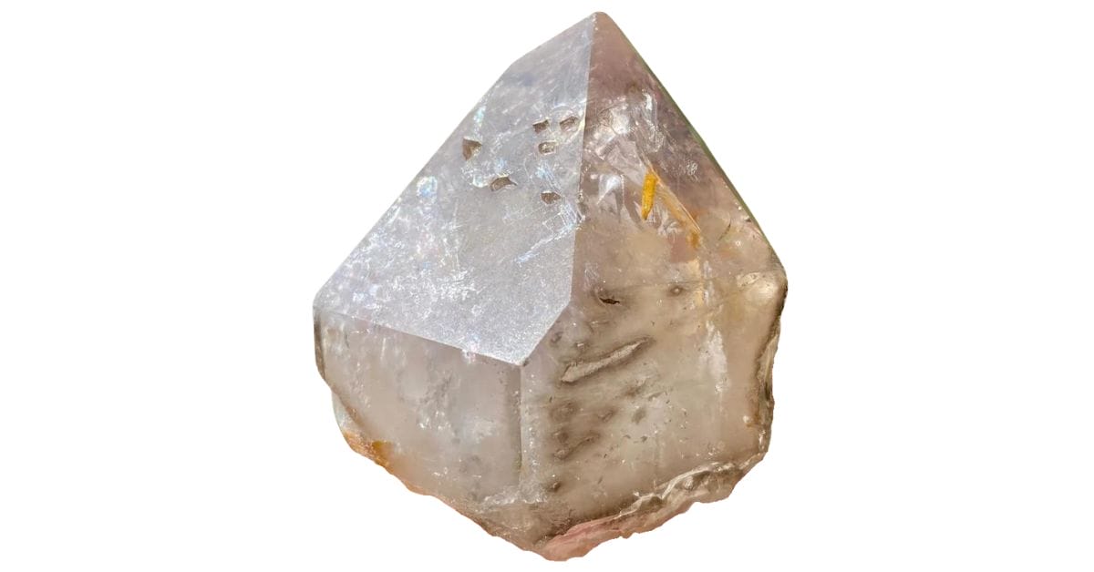 raw smoky quartz with a pointed termination