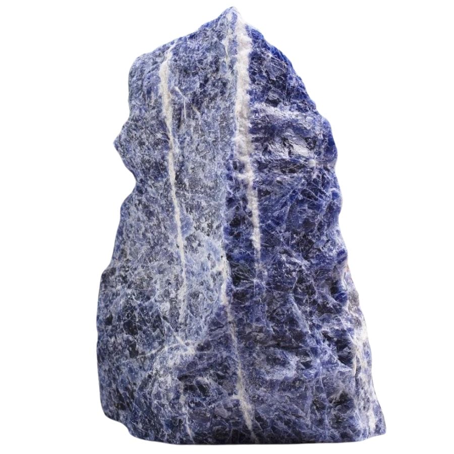 rough blue sodalite crystal with white flecks