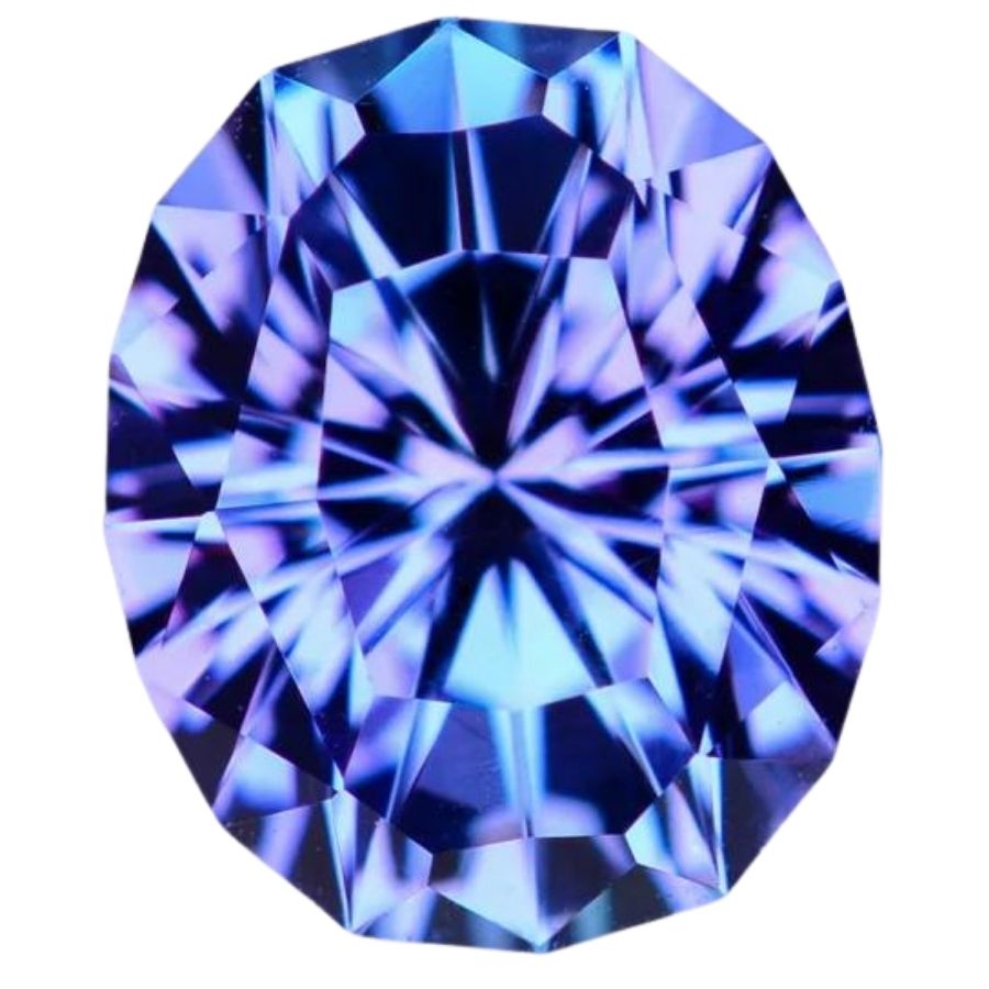 oval cut blue-purple tanzanite