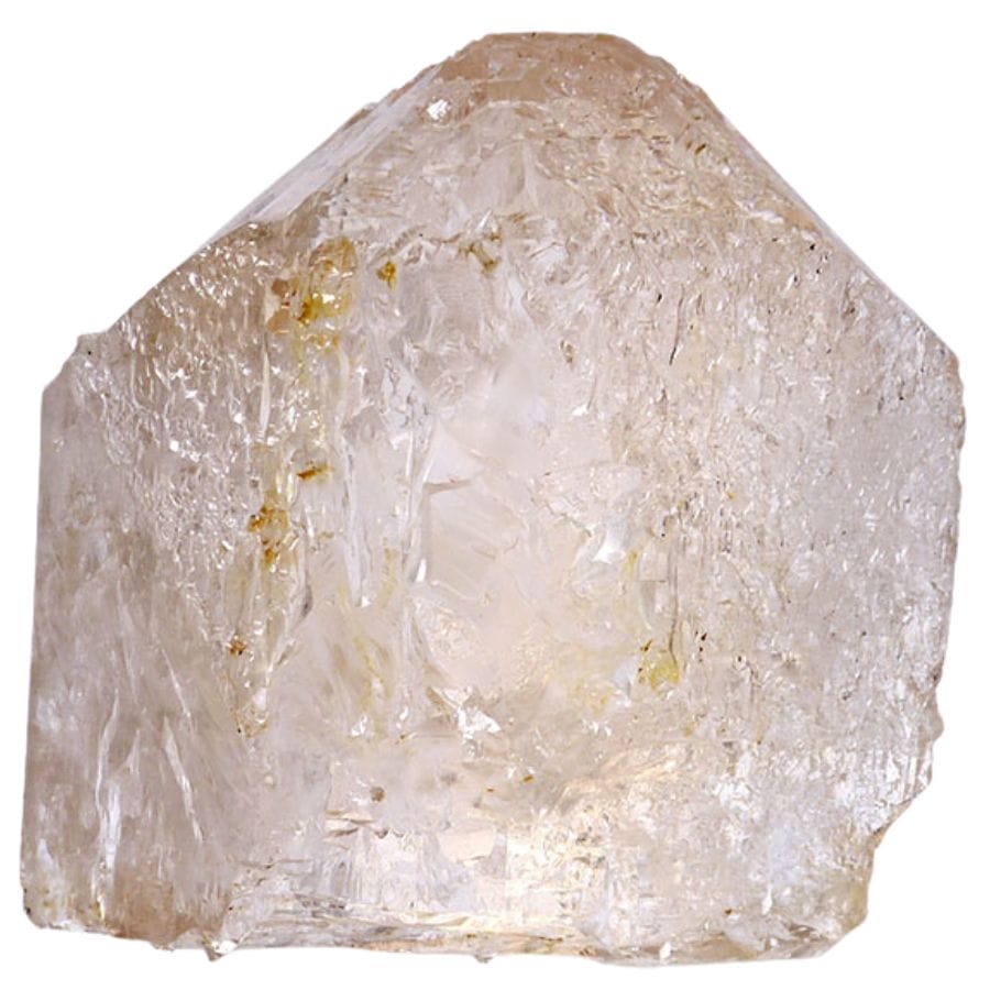 translucent peach-colored topaz crystal